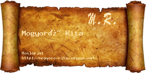 Mogyoró Rita névjegykártya